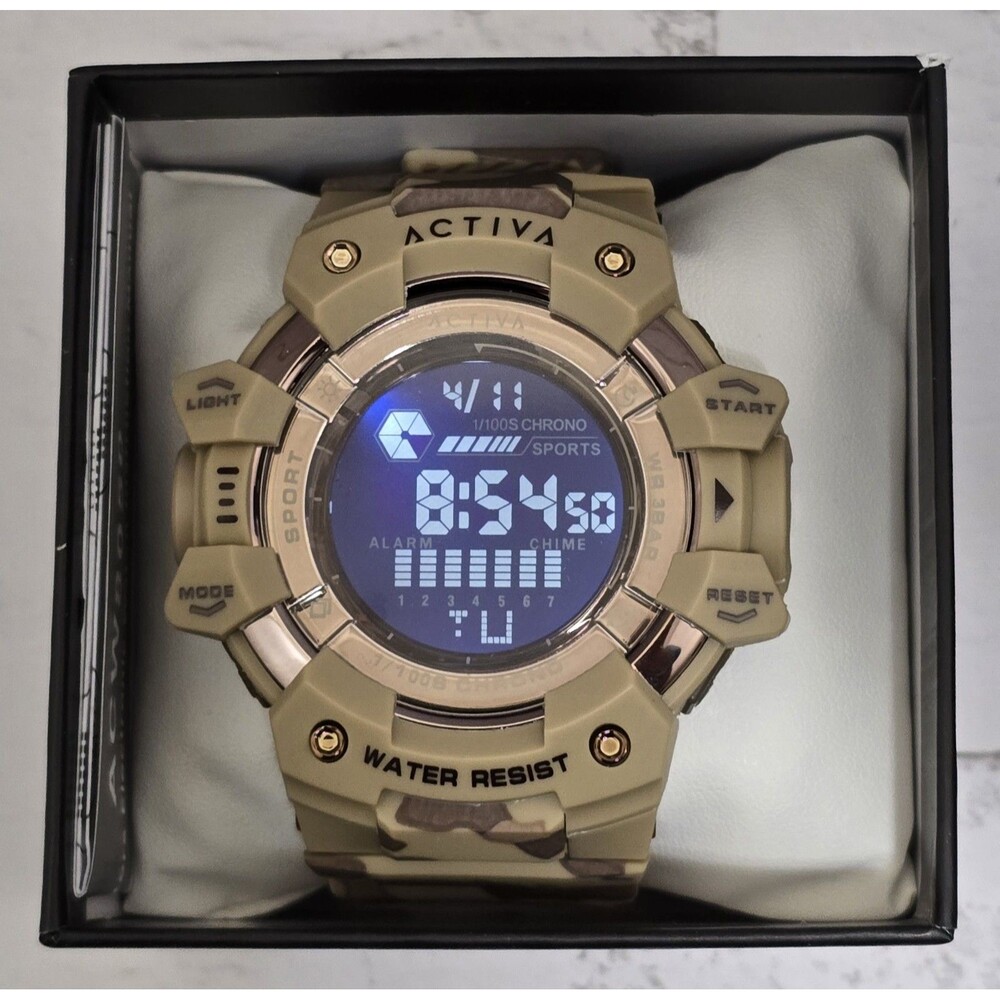 Activa X Invicta Digital Essentials Unisex 50mm Watch ACW8050MC-012 Beige Camo - Picture 2 of 7